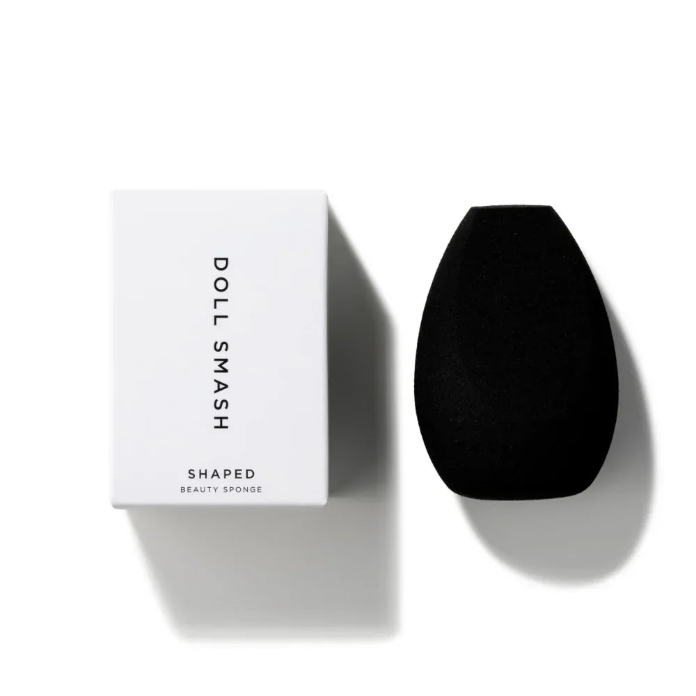 Doll Smash Shaped Beauty Sponge with minimalist white packaging, ideal for flawless makeup application