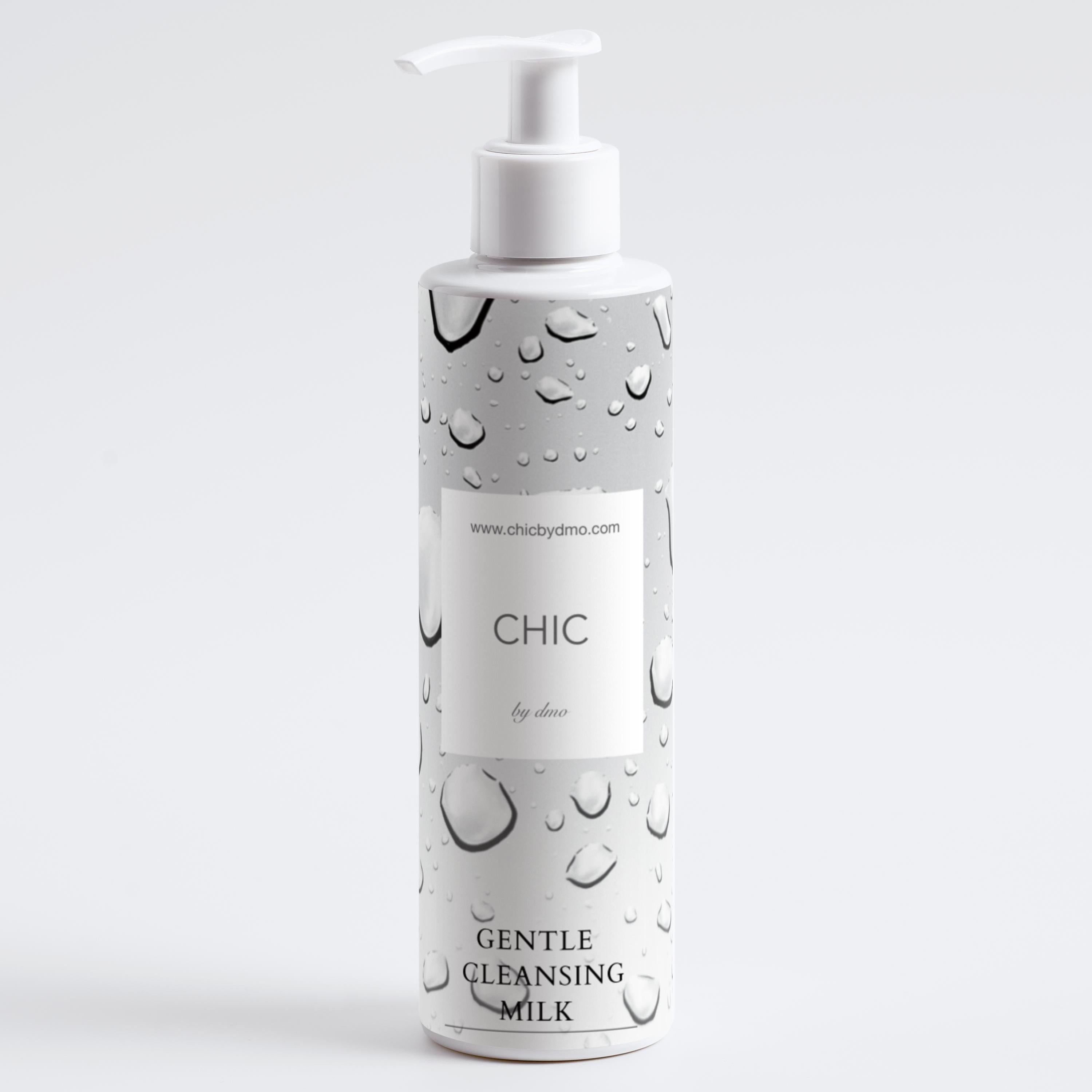 CHIC by dmo Gentle Cleansing Milk with pump on a white background