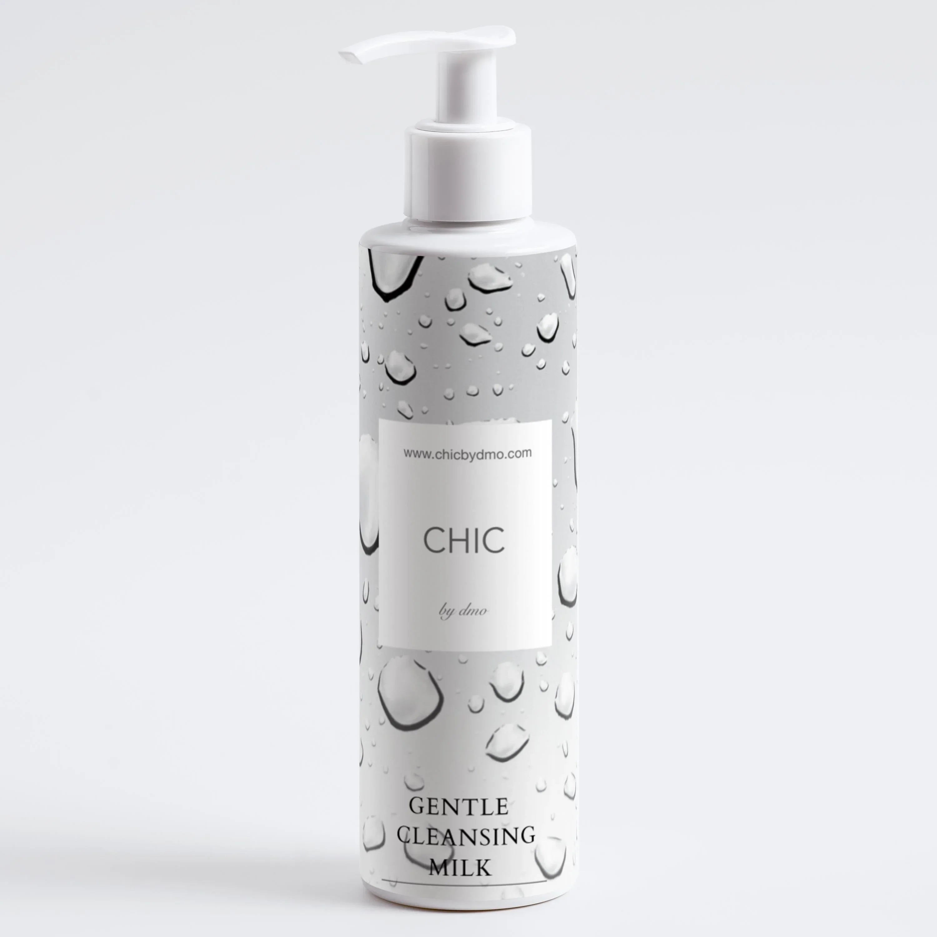 CHIC by dmo Gentle Cleansing Milk with pump on a white background