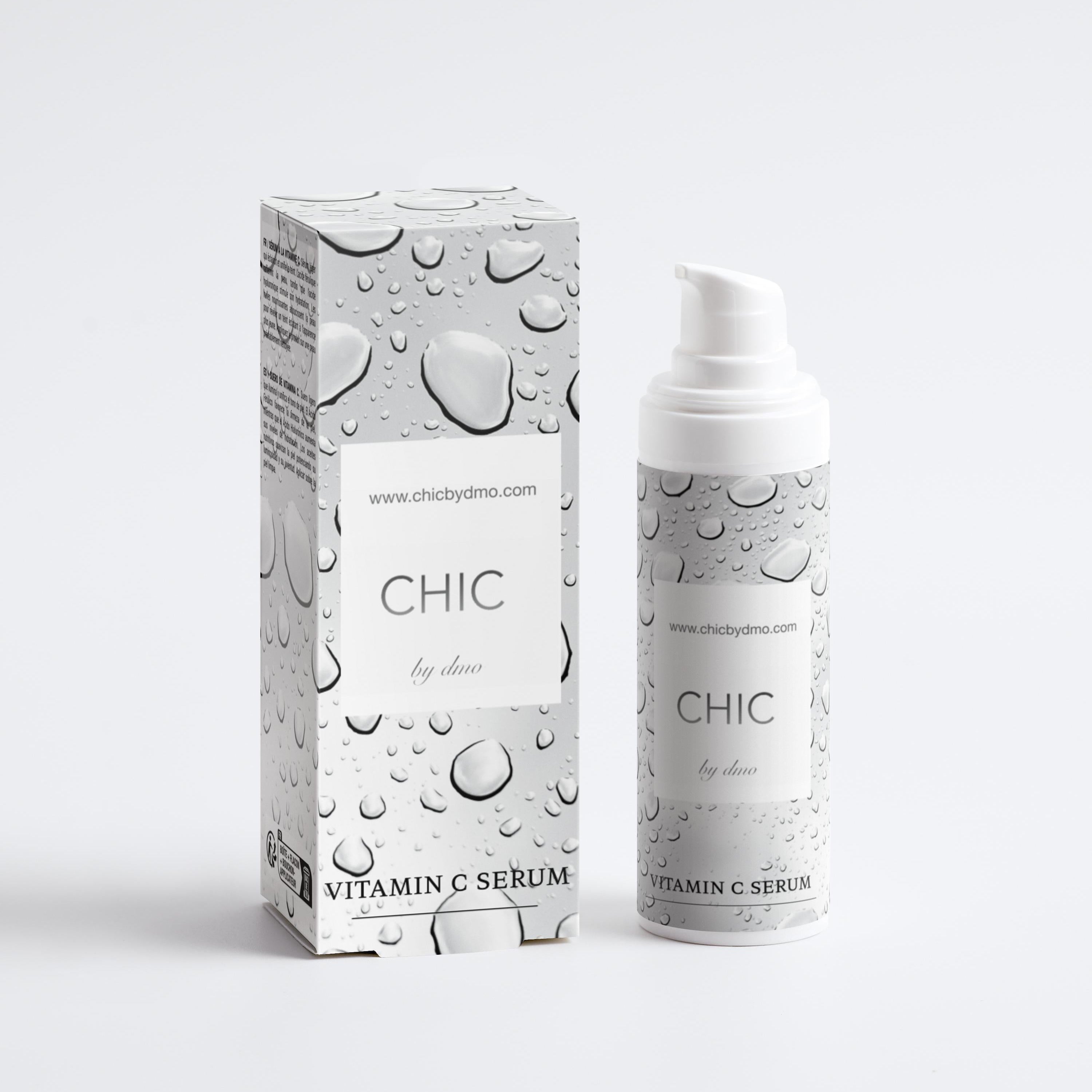 CHIC by dmo Vitamin C Serum packaging with droplet design on a white background