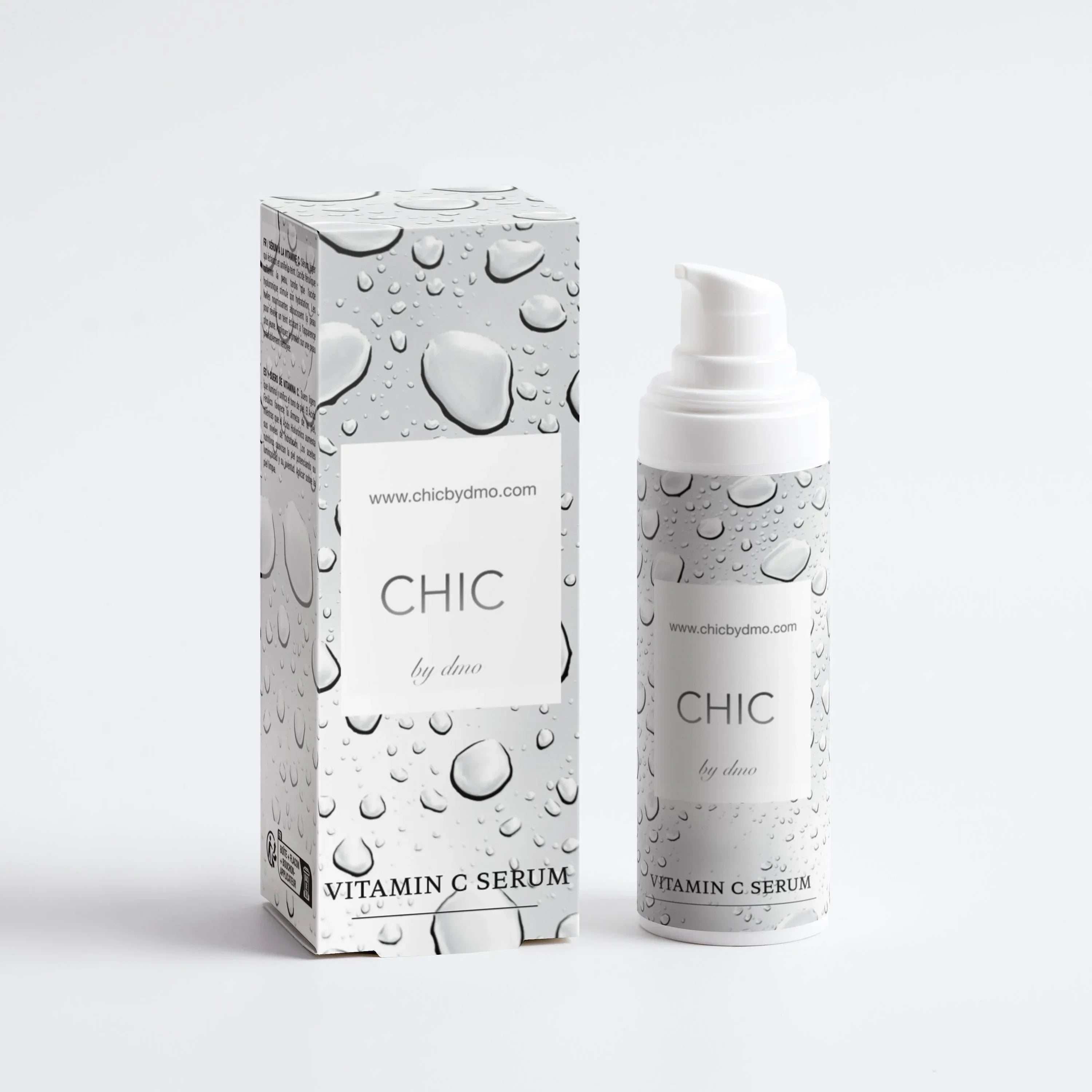 CHIC by dmo Vitamin C Serum packaging with droplet design on a white background