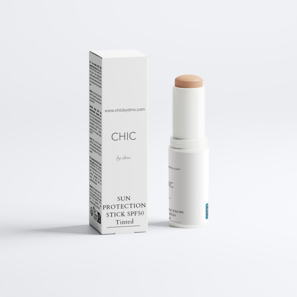 CHIC by dmo Sun Protection Stick and packaging on a white background