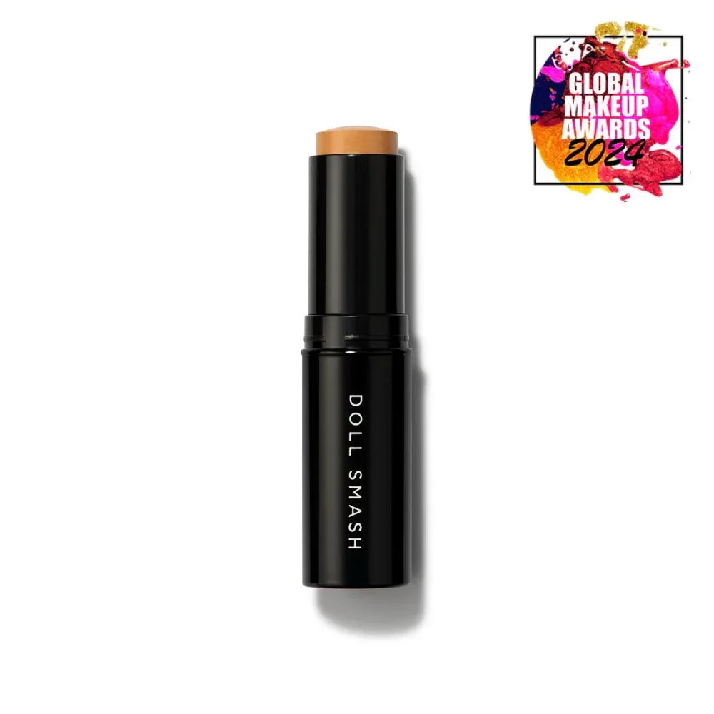 Doll Smash makeup stick with Global Makeup Awards 2024 badge, sleek black design, beauty product
