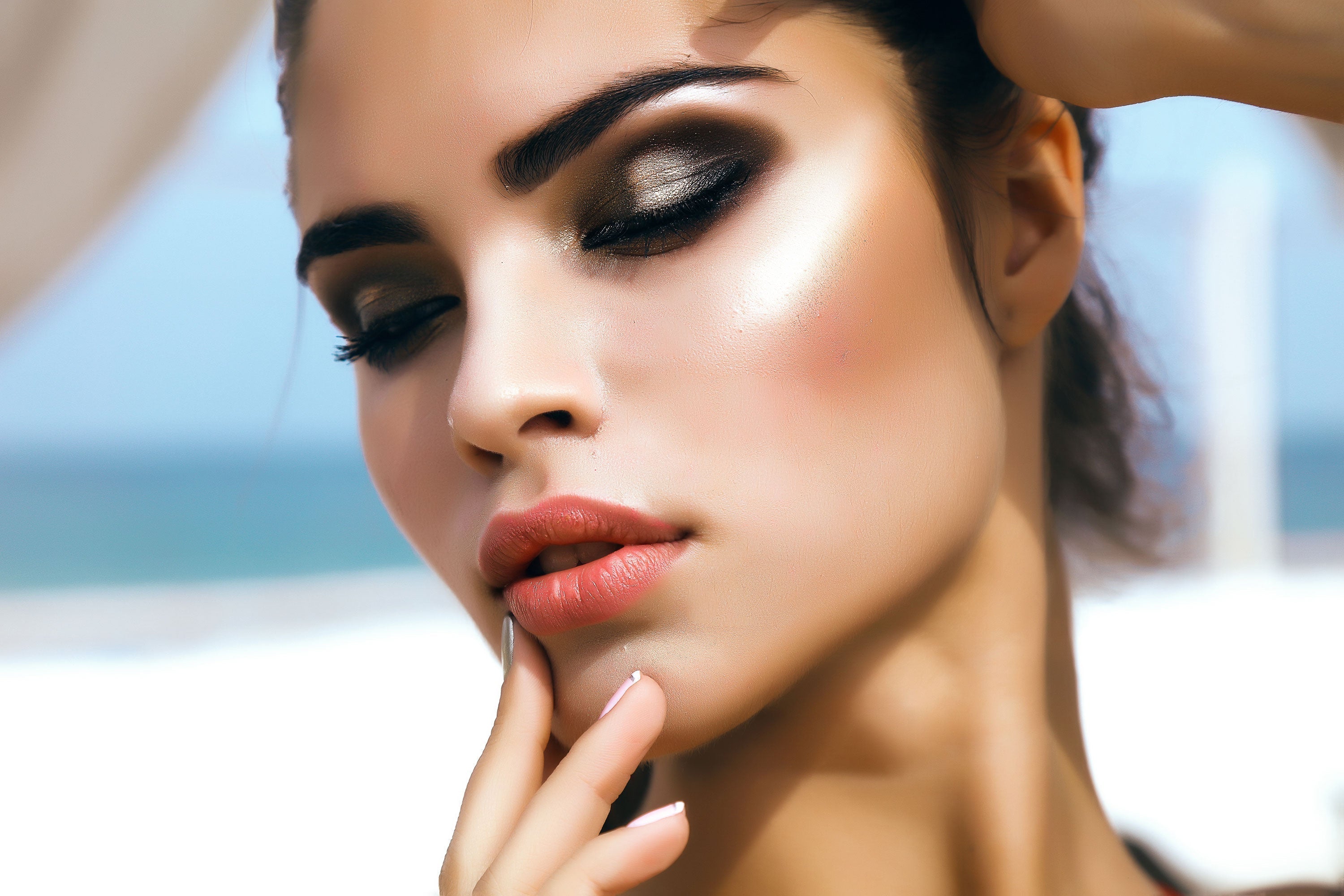 Flawless face in the sun