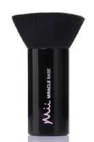 Black makeup brush with 'Mii Miracle Base' branding on a white background
