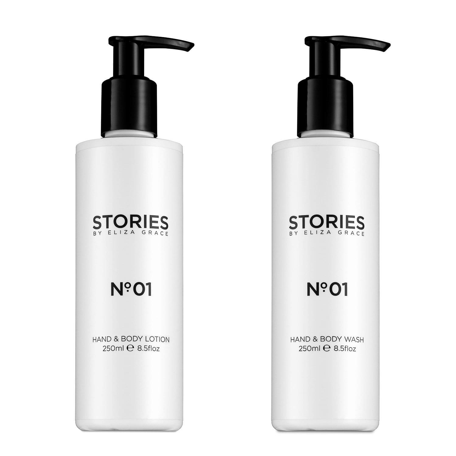  STORIES Parfums is a collection of Hand & Body products designed to complement our fragrances and embellish your scented story. Full of nourishing ingredients and gentle on skin, the Hand & Body Washes and Lotions are infused with a delicate veil of fragrance, allowing you to layer and lock the notes as you wish. • Paraben and SLS Free • Cruelty Free